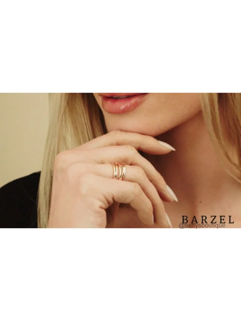 18K Gold Plated Statement Ring for Women, 5-Row Trendy Band, Sizes 5-10